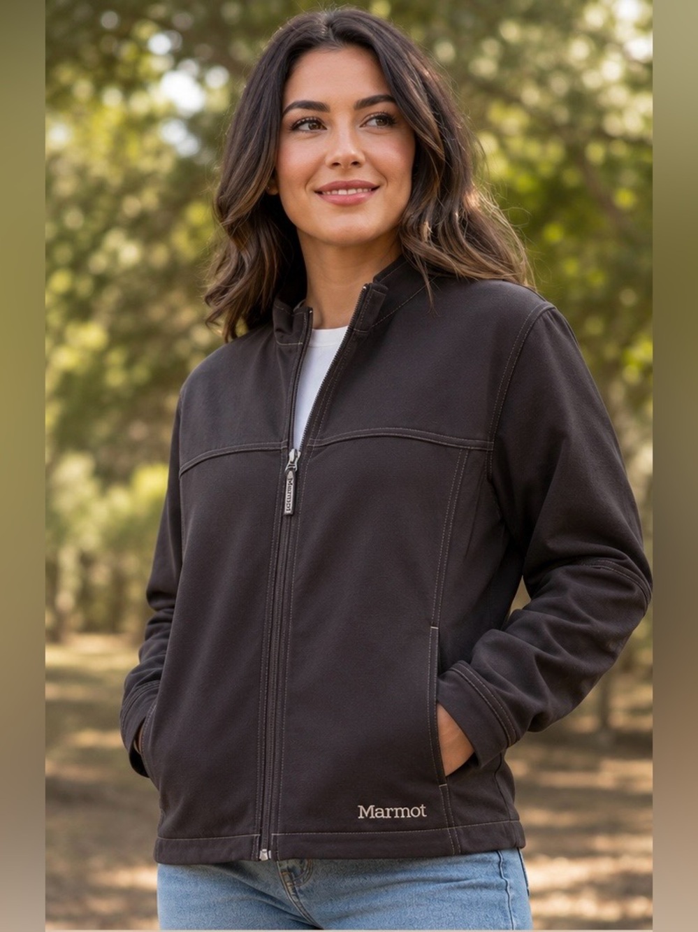 Marmot Women’s Softshell Jacket Black Full Zip XL Outdoor Hiking Lightweight